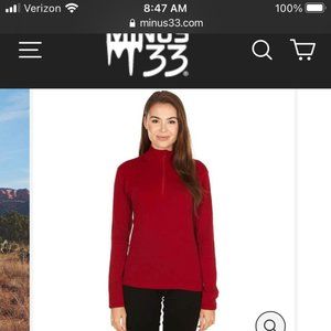Minus 33 Red Women's M Sequoia 1/4 Zip NWOT